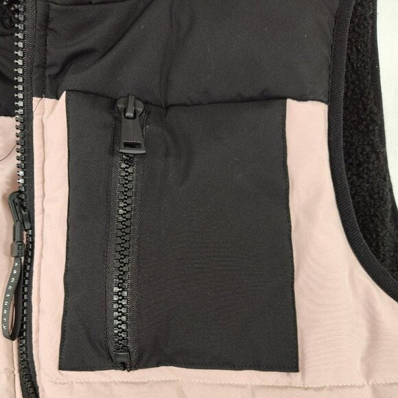 Sanctuary Reversible Down Vest Jacket Women Size L Black Pink Sleeveless FLAWS - Picture 3 of 12